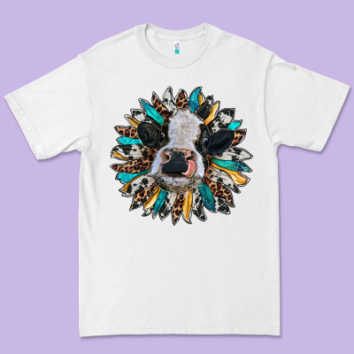 Baby Cow With Sunflower Premium Tee Designed By Ranaportraitstore