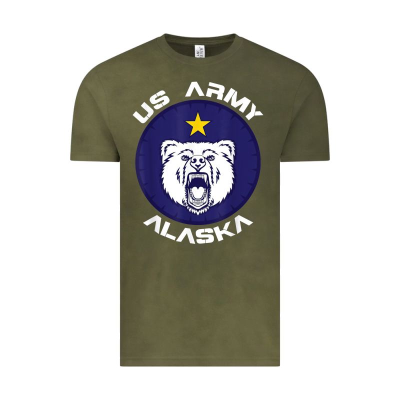 Us Army Alaska Polar Bear Patch T Shirt Vintage Tee by DesignPulse | Teevron