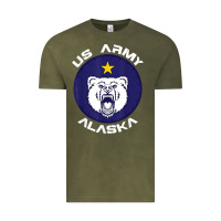Vintage Olive us army alaska polar bear patch t shirt Vintage Tee - DesignPulse