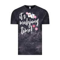 Cloud Black womens mahjong gift for her mahjong player v neck t shirt Vintage Tee - DesignPulse