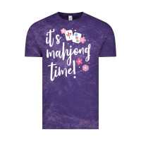 Cloud Purple womens mahjong gift for her mahjong player v neck t shirt Vintage Tee - DesignPulse