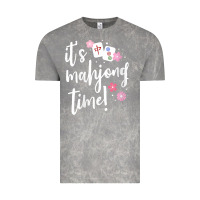 Cloud Rock womens mahjong gift for her mahjong player v neck t shirt Vintage Tee - DesignPulse