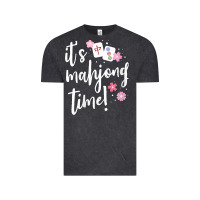 Vintage Black womens mahjong gift for her mahjong player v neck t shirt Vintage Tee - DesignPulse