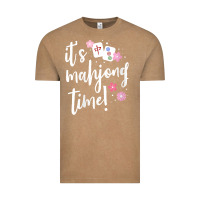Vintage Coffee womens mahjong gift for her mahjong player v neck t shirt Vintage Tee - DesignPulse