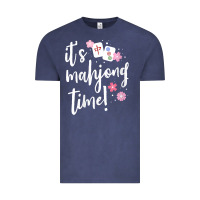 Vintage Denim womens mahjong gift for her mahjong player v neck t shirt Vintage Tee - DesignPulse