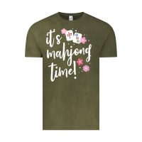 Vintage Olive womens mahjong gift for her mahjong player v neck t shirt Vintage Tee - DesignPulse