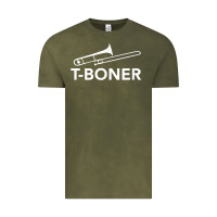 Vintage Olive funny trombone funny t boner funny t boner tboner Vintage Tee - DesignPulse