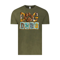 Vintage Olive Dog Nana with Paw Vintage Tee - texasbilliewilder