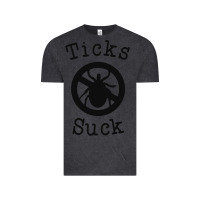 Vintage Black ticks suck shirt lyme disease gift green awareness ribbon Vintage Tee - DesignPulse