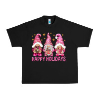 Black Happy holidays with gnomes Urban Heavy Tee - NancyCooperArtShop