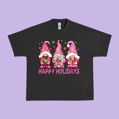 Happy Holidays With Gnomes Urban Heavy Tee Designed By Nancycooperartshop