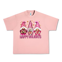 Salmon Happy holidays with gnomes Urban Heavy Tee - NancyCooperArtShop