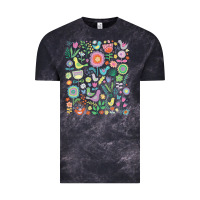 Cloud Black cute birds t  shirt birds and blooms   cute floral pattern by cecca de Vintage Tee - DesignPulse