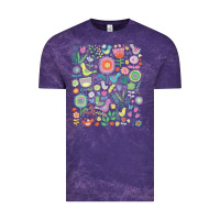 Cloud Purple cute birds t  shirt birds and blooms   cute floral pattern by cecca de Vintage Tee - DesignPulse