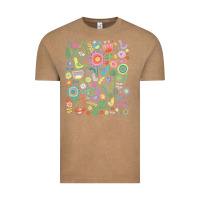 Vintage Coffee cute birds t  shirt birds and blooms   cute floral pattern by cecca de Vintage Tee - DesignPulse