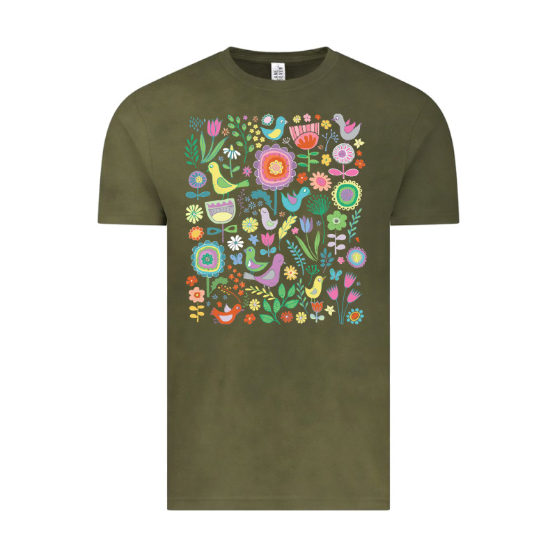 Cute Birds T  Shirt Birds And Blooms   Cute Floral Pattern By Cecca De Vintage Tee by DesignPulse | Teevron