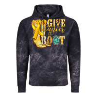 Cloud Black Give Cancer the boot Childhood Cancer Vintage Hoodie - NancyCooperArtShop