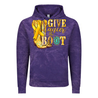Cloud Purple Give Cancer the boot Childhood Cancer Vintage Hoodie - NancyCooperArtShop