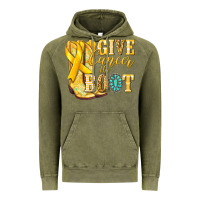 Vintage Olive Give Cancer the boot Childhood Cancer Vintage Hoodie - NancyCooperArtShop