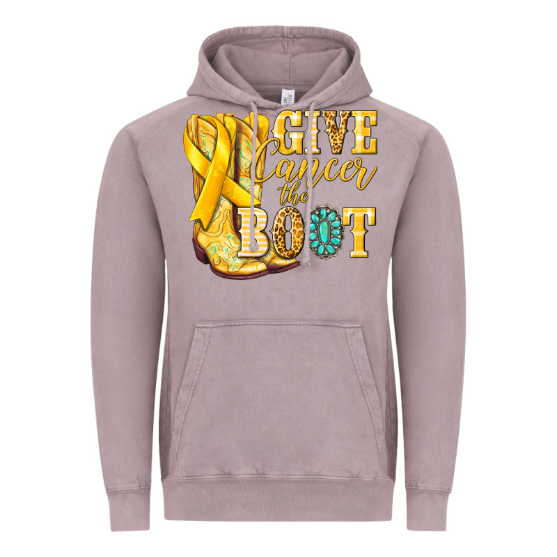 Give Cancer The Boot Childhood Cancer Vintage Hoodie by NancyCooperArtShop | Teevron
