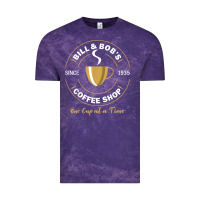 Cloud Purple bill and bob coffee shop aa recovery gift t shirt Vintage Tee - PixelWave