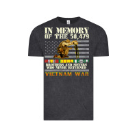 Vintage Black Vietnam War Veterans US Memorial Day In The Memory Of 58479 38 Vintage Tee - PixelWave