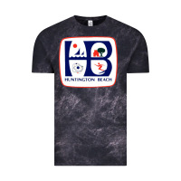 Cloud Black Coat of arms of Huntington Beach Vintage Tee - PixelWave