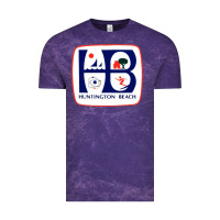 Cloud Purple Coat of arms of Huntington Beach Vintage Tee - PixelWave