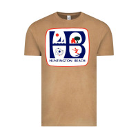 Vintage Camel Coat of arms of Huntington Beach Vintage Tee - PixelWave