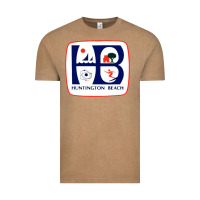 Vintage Coffee Coat of arms of Huntington Beach Vintage Tee - PixelWave