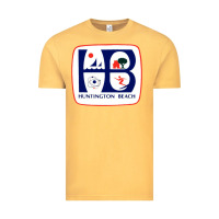 Vintage Mustard Coat of arms of Huntington Beach Vintage Tee - PixelWave