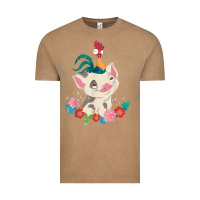 Vintage Coffee Moana HeiHei Rooster Pua Flowers Graphic Vintage Tee - PixelWave