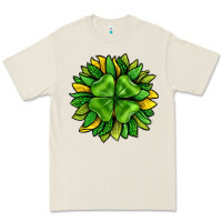 Bone St. Patricks Sunflower With Clover Premium Tee - BundleAndBundleShop