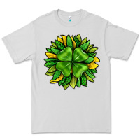 Dove Grey St. Patricks Sunflower With Clover Premium Tee - BundleAndBundleShop