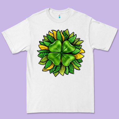 St. Patricks Sunflower With Clover Premium Tee Designed By Bundleandbundleshop