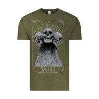 Vintage Olive hunt showdown anniversary three of skulls black t shirt Vintage Tee - PixelWave