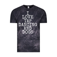 Cloud Black i love tap dancing & dogs funny dog gift t shirt men women Vintage Tee - PixelWave