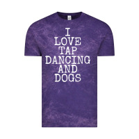 Cloud Purple i love tap dancing & dogs funny dog gift t shirt men women Vintage Tee - PixelWave
