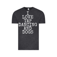 Vintage Black i love tap dancing & dogs funny dog gift t shirt men women Vintage Tee - PixelWave
