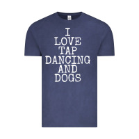 Vintage Denim i love tap dancing & dogs funny dog gift t shirt men women Vintage Tee - PixelWave