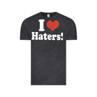Vintage Black i love haters Vintage Tee - PixelWave