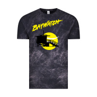 Cloud Black baywatch lifeguard tower sunset   baywatch Vintage Tee - PixelWave