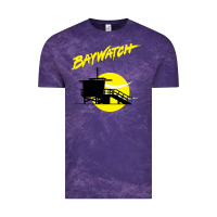 Cloud Purple baywatch lifeguard tower sunset   baywatch Vintage Tee - PixelWave
