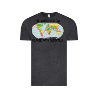 Vintage Black the world is a cat playing with australia 2020 shirt Vintage Tee - PixelWave