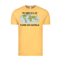 Vintage Mustard the world is a cat playing with australia 2020 shirt Vintage Tee - PixelWave