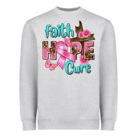 Heather Grey Faith hope cure Breast Cancer Heavyweight Sweatshirt - FaDigitalArtStudio
