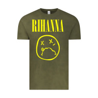 Vintage Olive Grunge Rihanna Vintage Tee - PixelWave