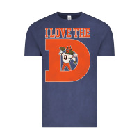 Vintage Denim i love the d broncos football quote Vintage Tee - PixelWave