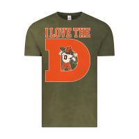 Vintage Olive i love the d broncos football quote Vintage Tee - PixelWave
