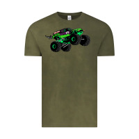 Vintage Olive monster truck grave digger Vintage Tee - PixelWave